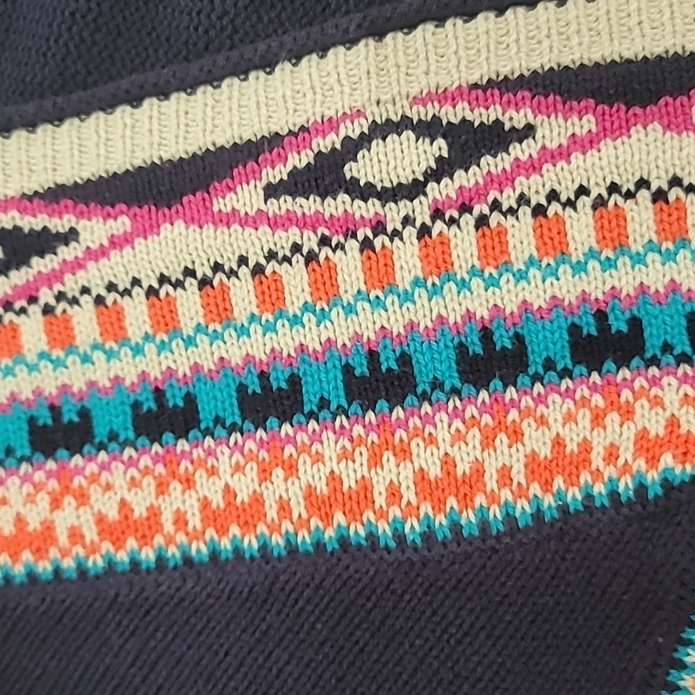 Crown & Ivy Aztec Print Open Front Border Cape/Ca… - image 8